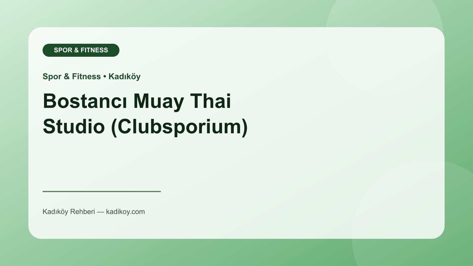 Bostancı Muay Thai Studio (Clubsporium)
