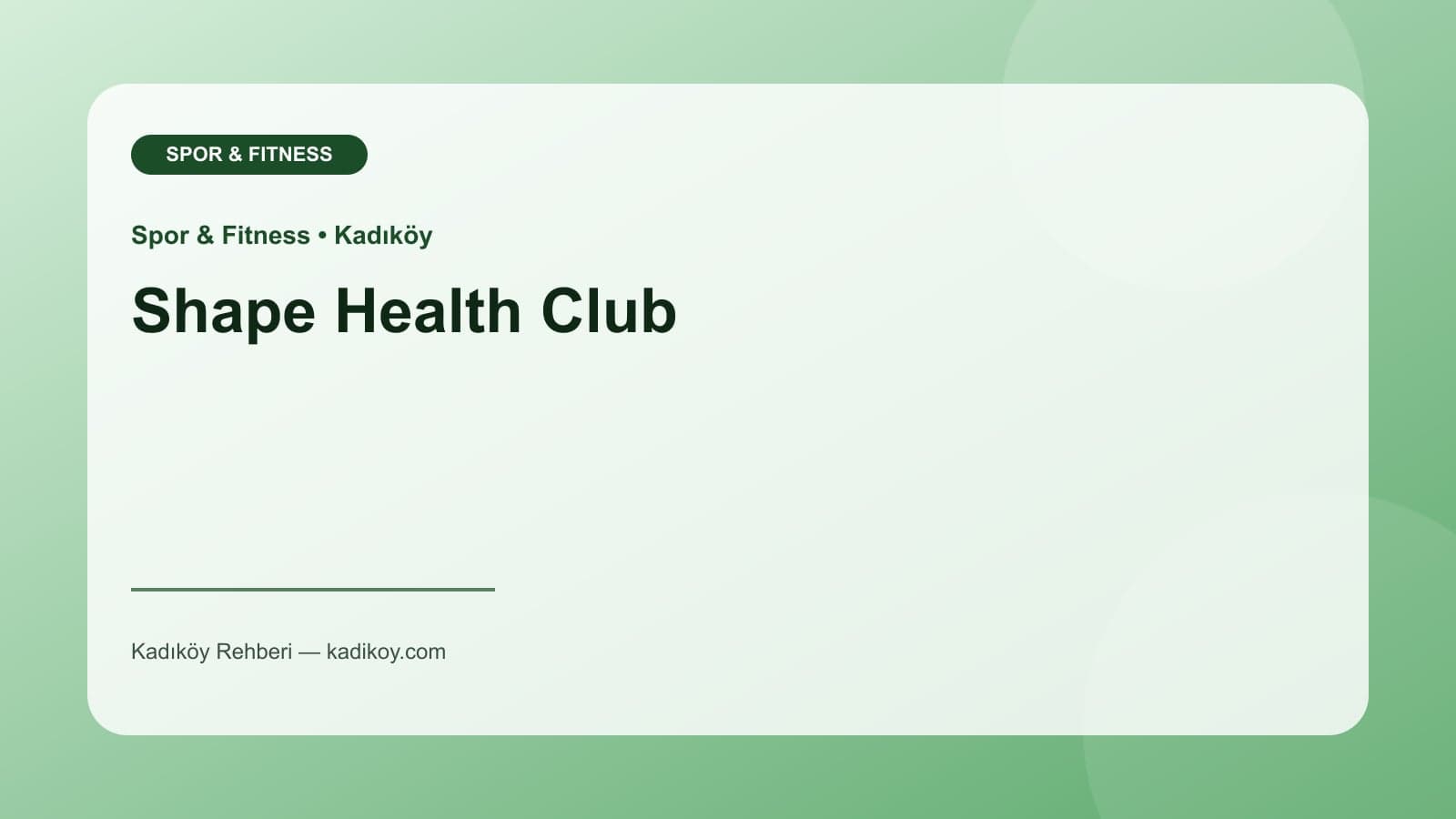 Shape Health Club