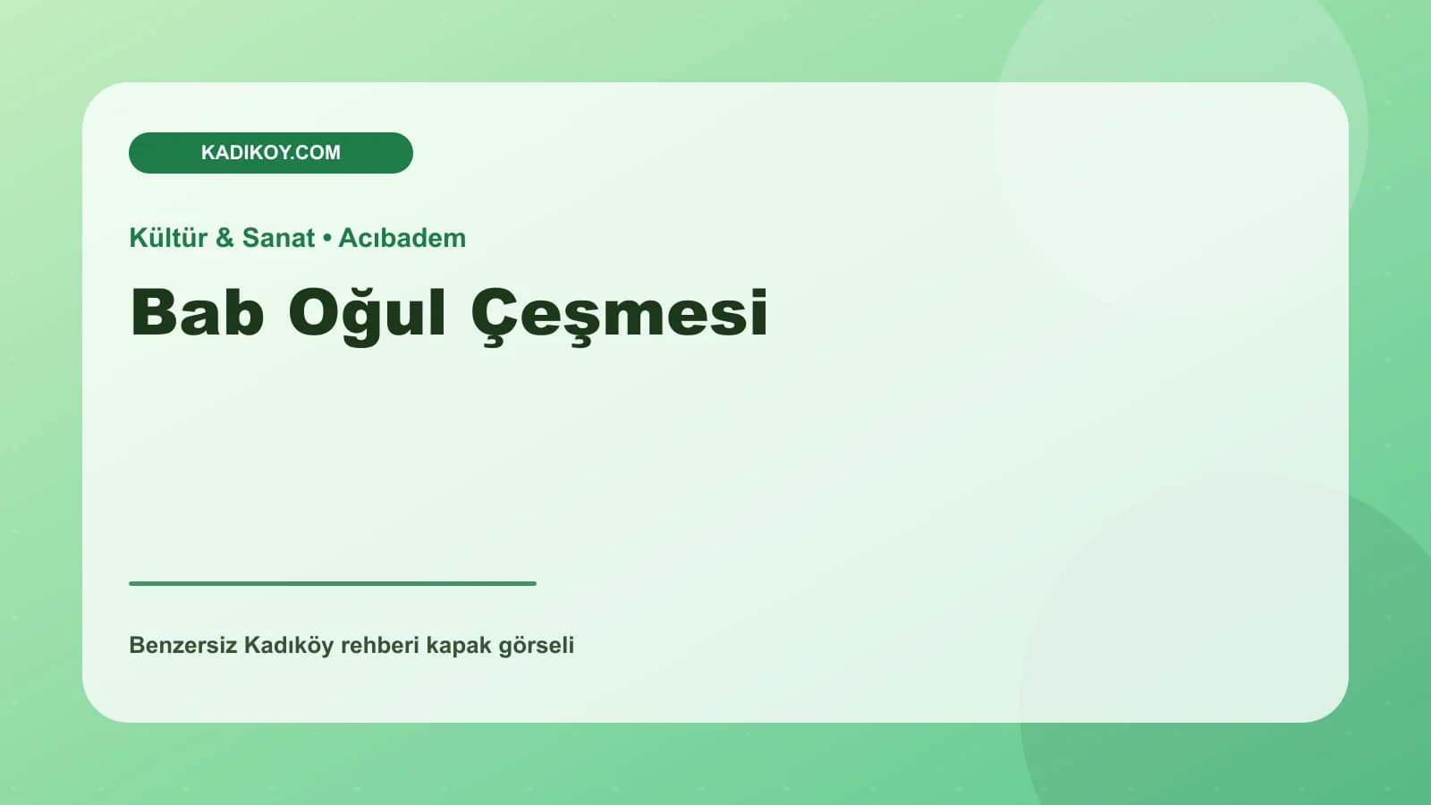 Bab Oğul Çeşmesi