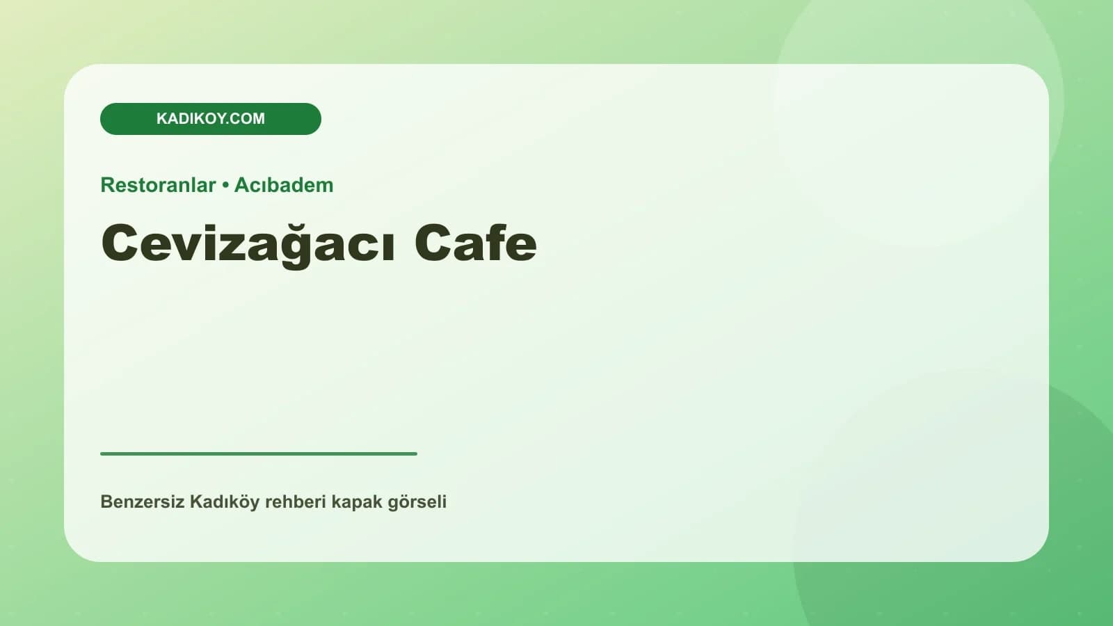 Cevizağacı Cafe