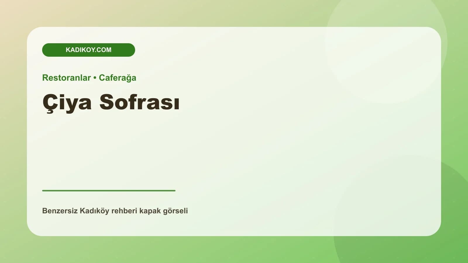 Çiya Sofrası