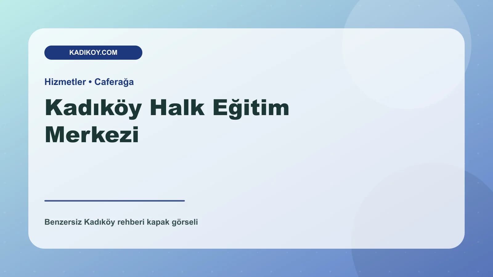 Kadıköy Halk Eğitim Merkezi