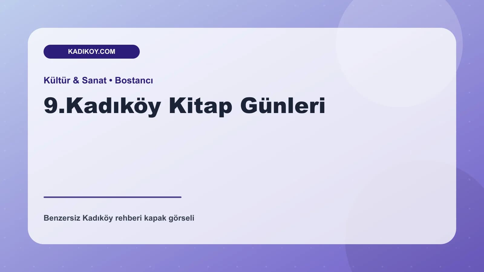 9.Kadıköy Kitap Günleri