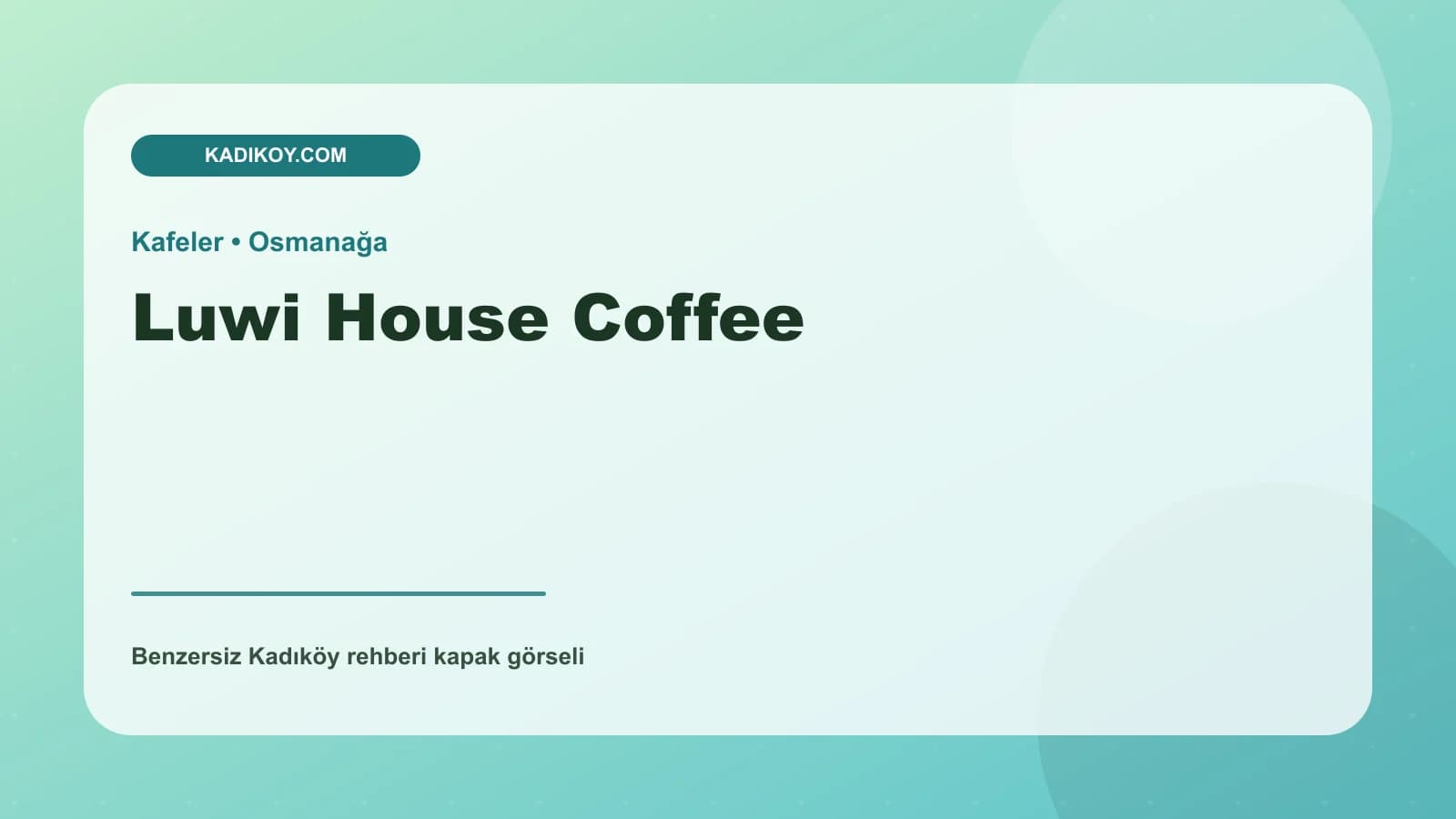 Luwi House Coffee