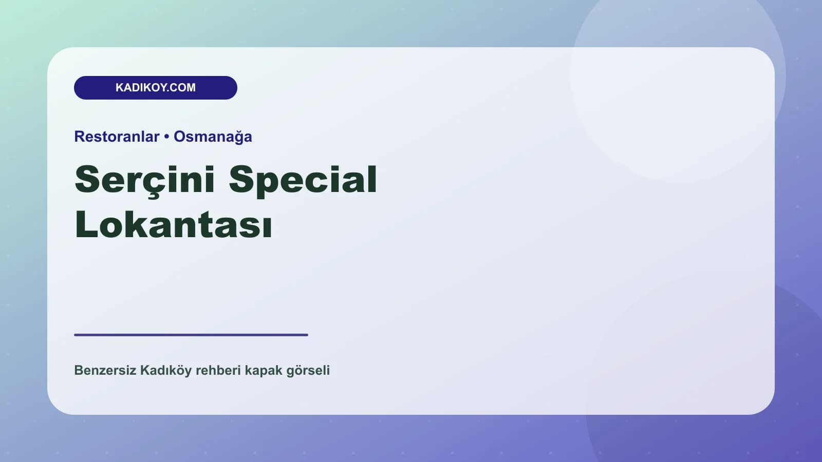 Serçini Special Lokantası