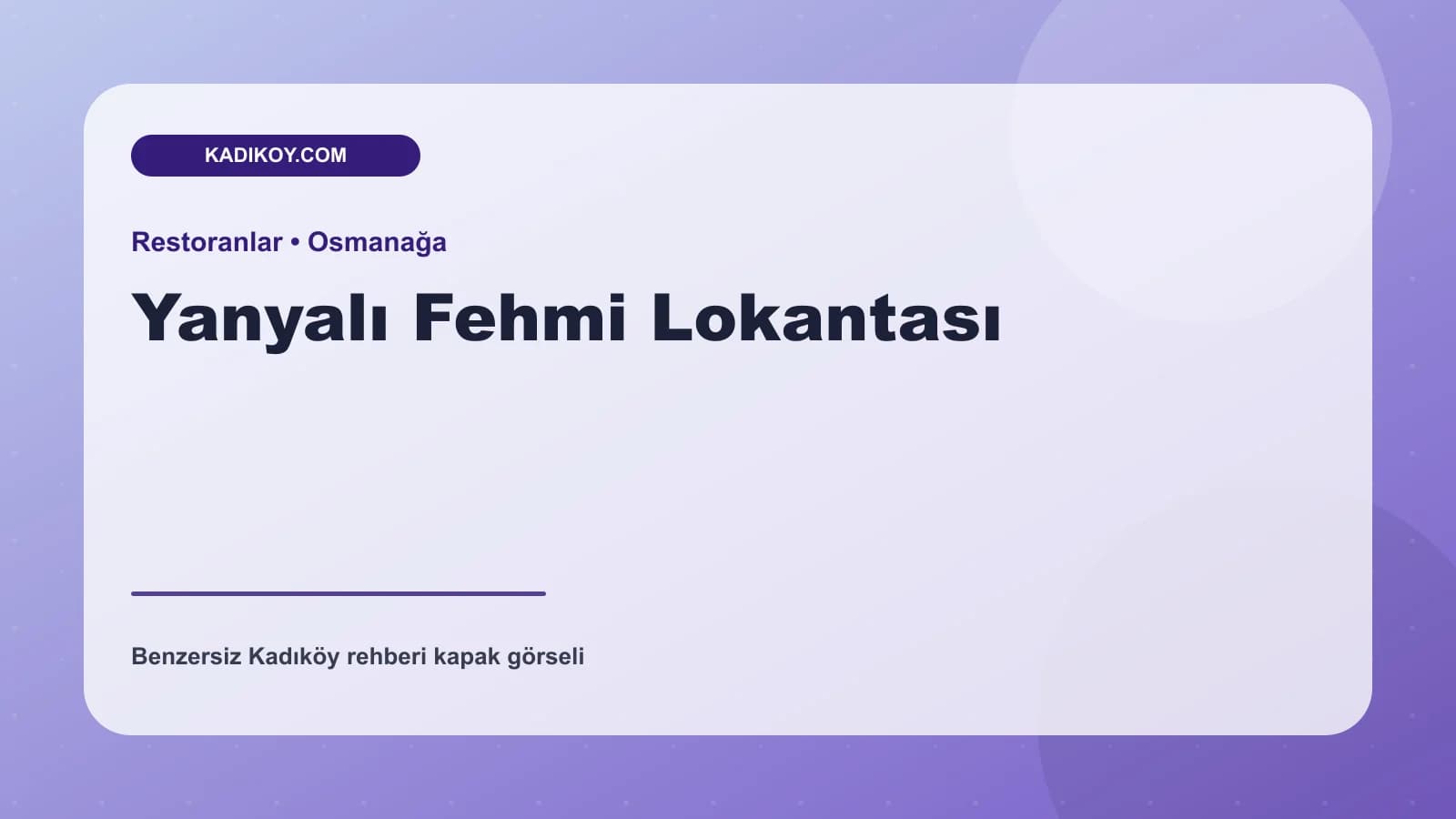 Yanyalı Fehmi Lokantası