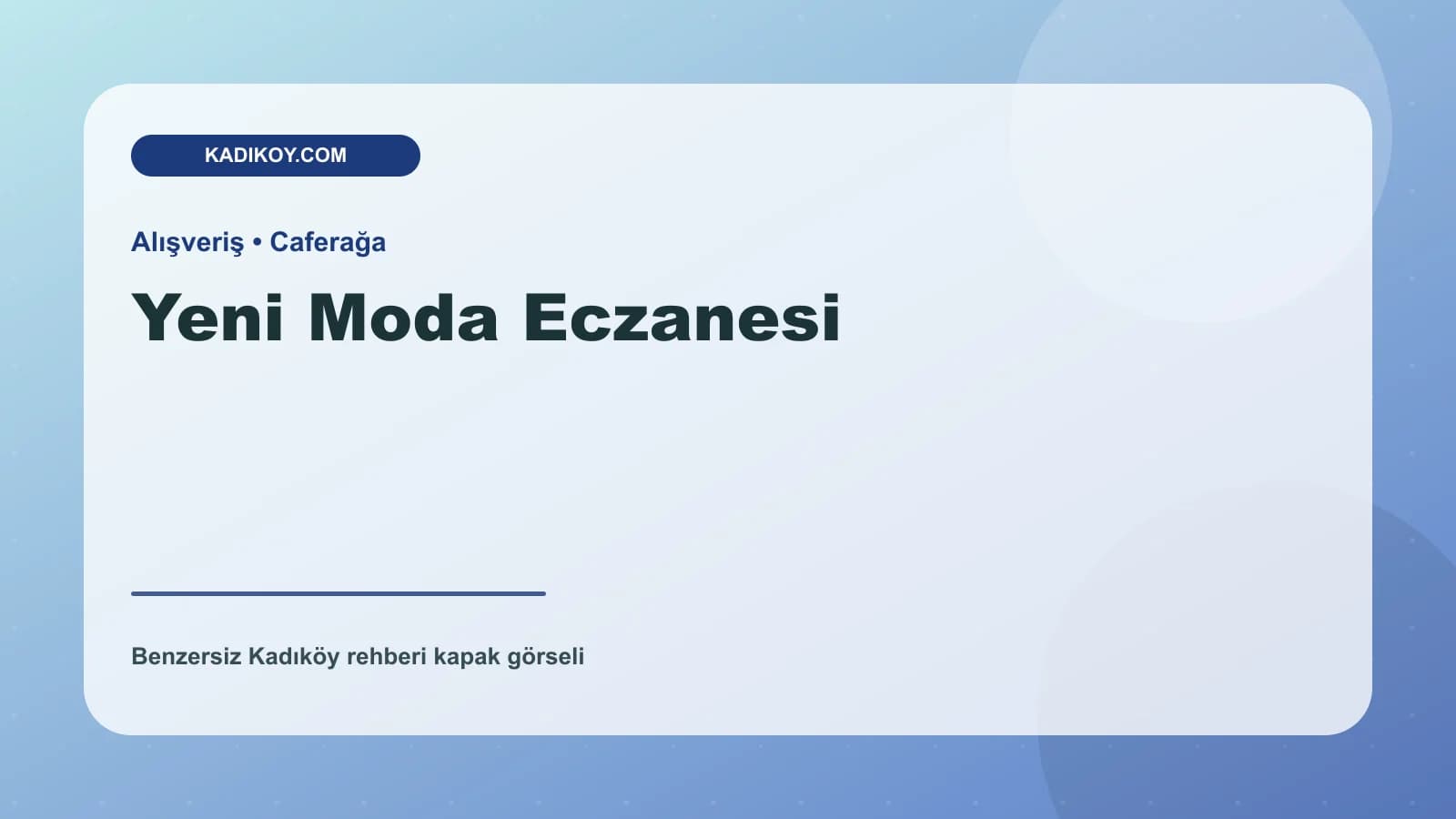 Yeni Moda Eczanesi