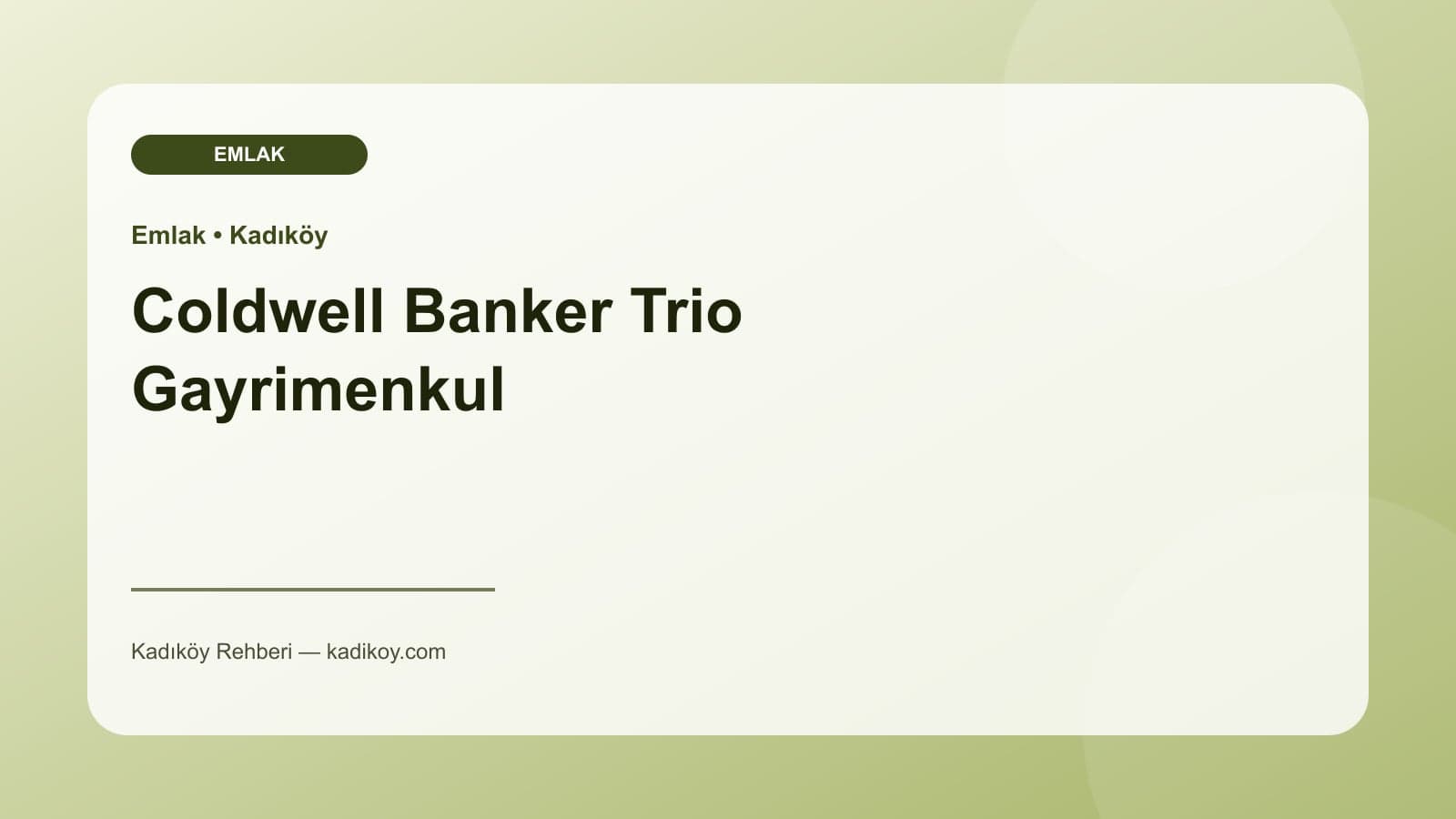 Coldwell Banker Trio Gayrimenkul