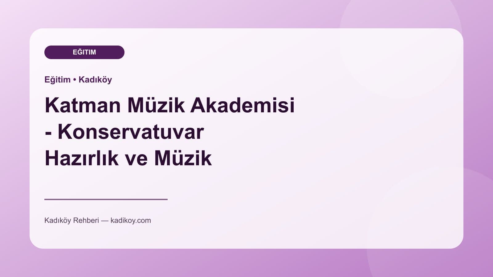 Katman Müzik Akademisi - Konservatuvar Hazırlık ve Müzik Kursu
