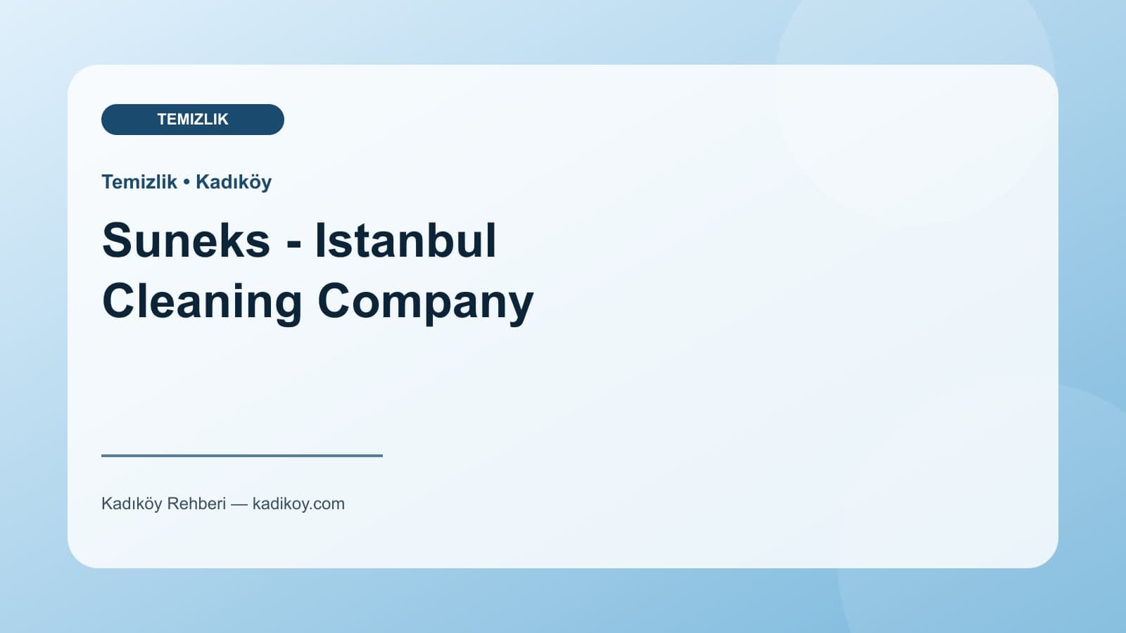 Suneks - Istanbul Cleaning Company