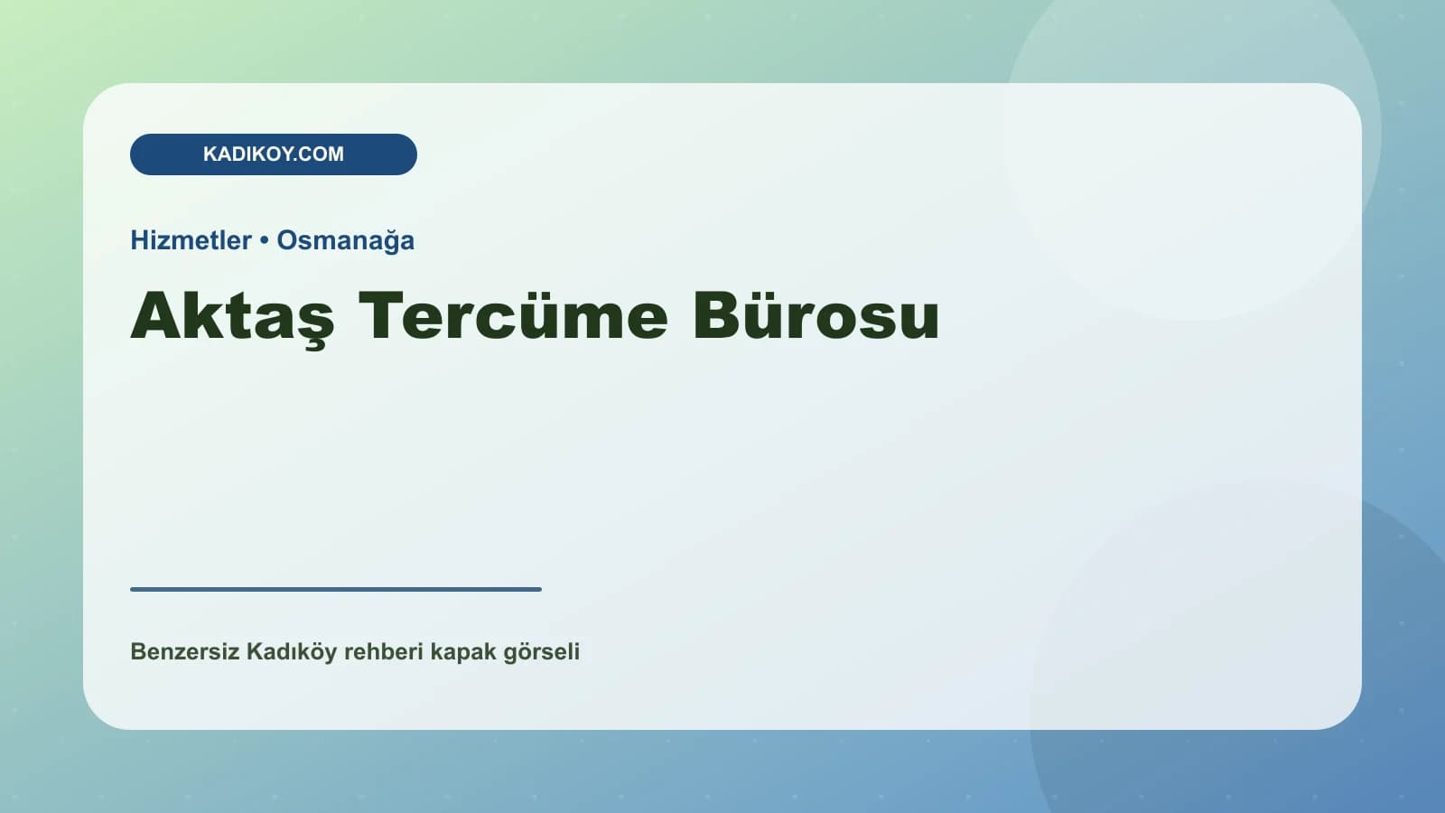 Aktaş Tercüme Bürosu
