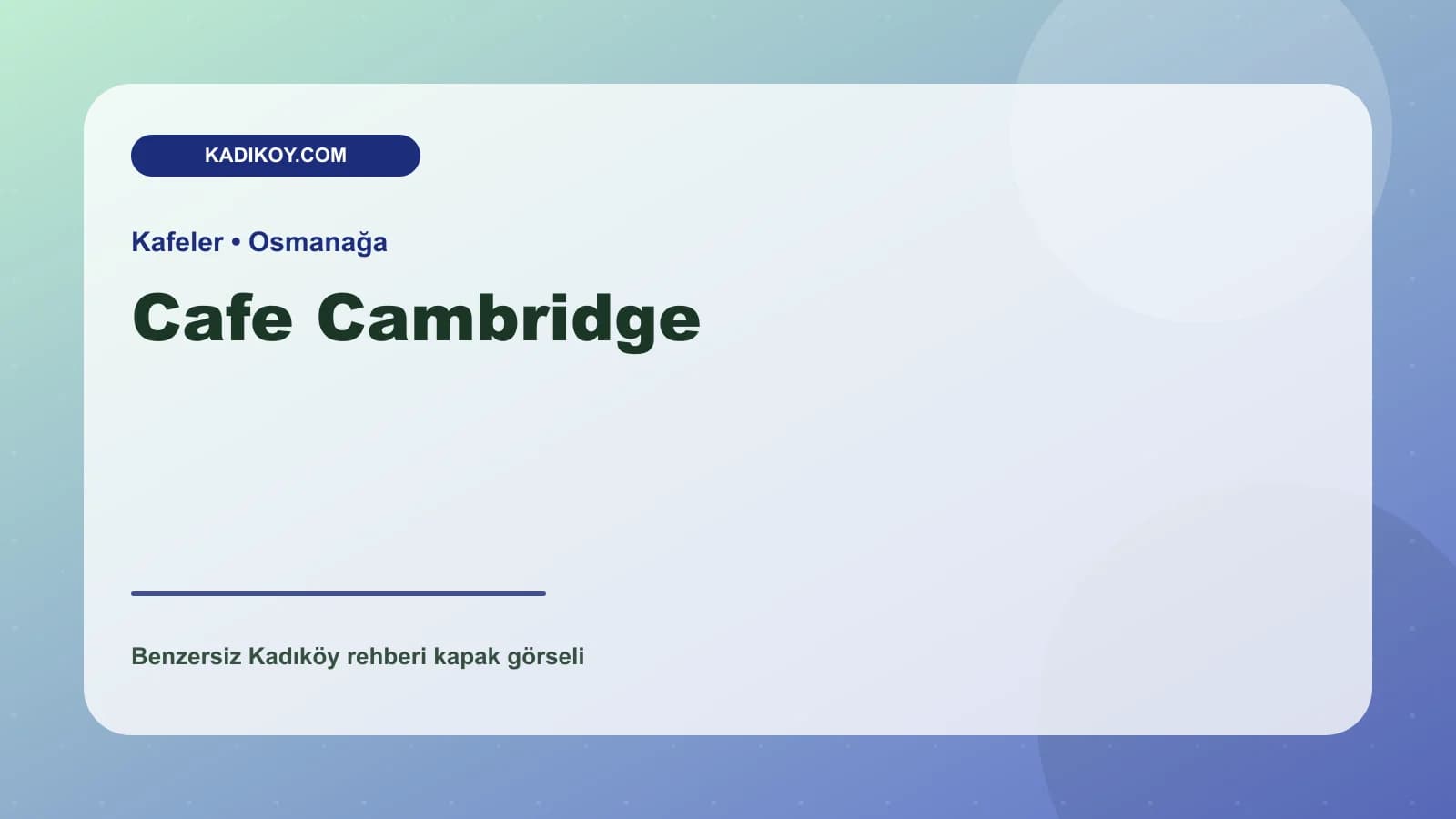 Cafe Cambridge
