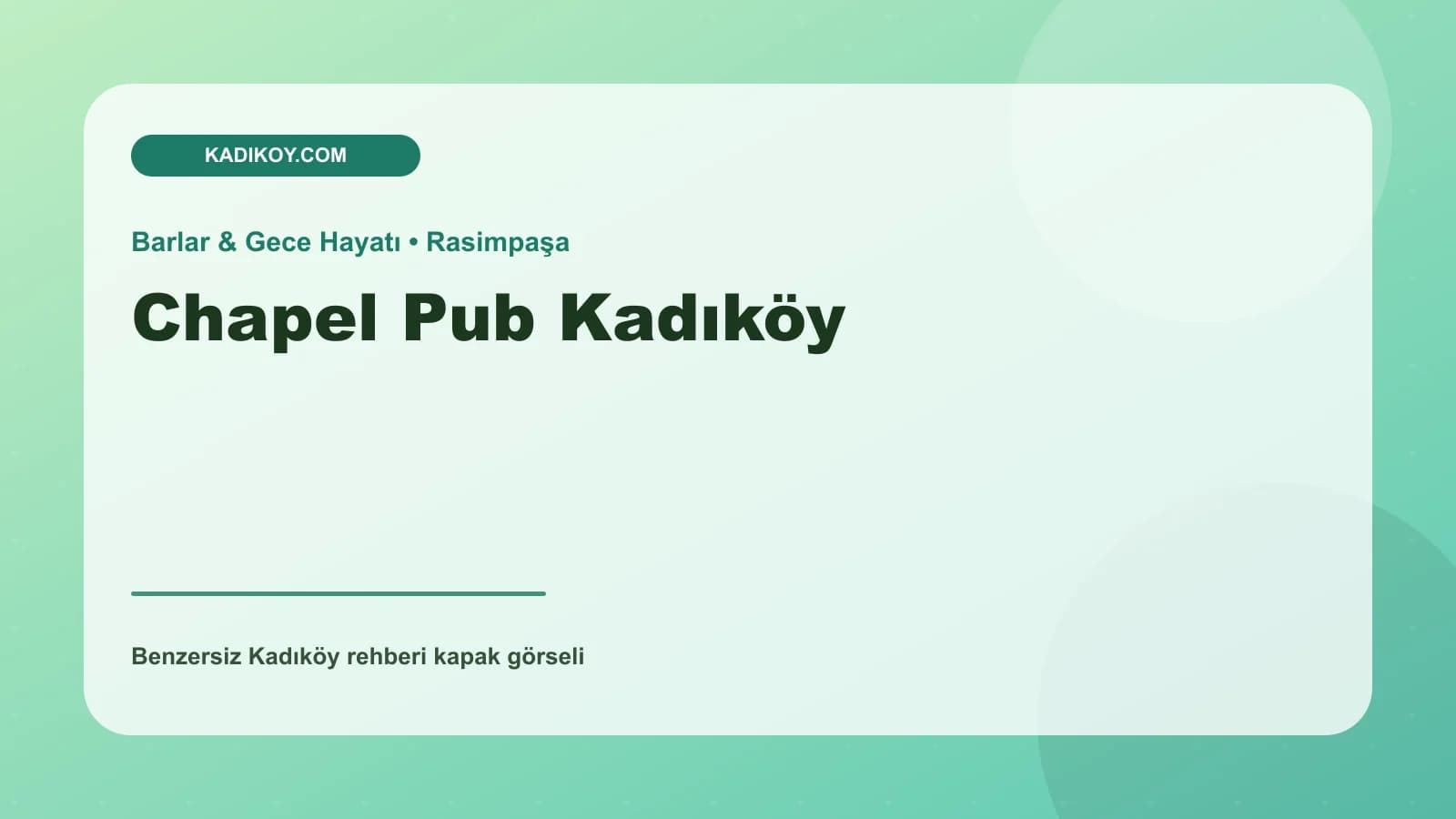 Chapel Pub Kadıköy