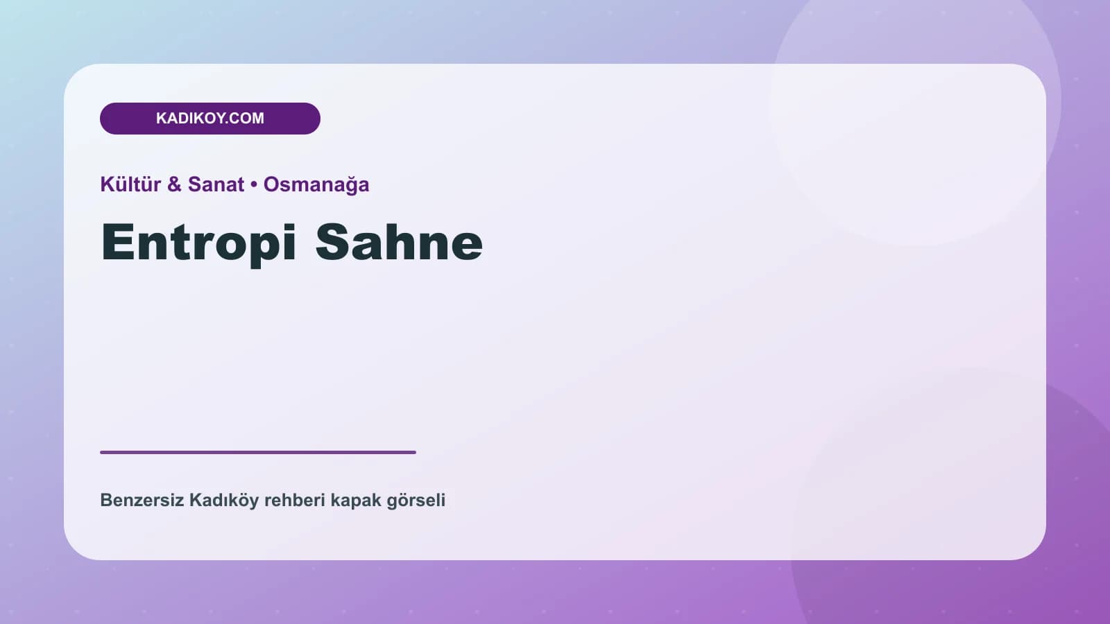 Entropi Sahne