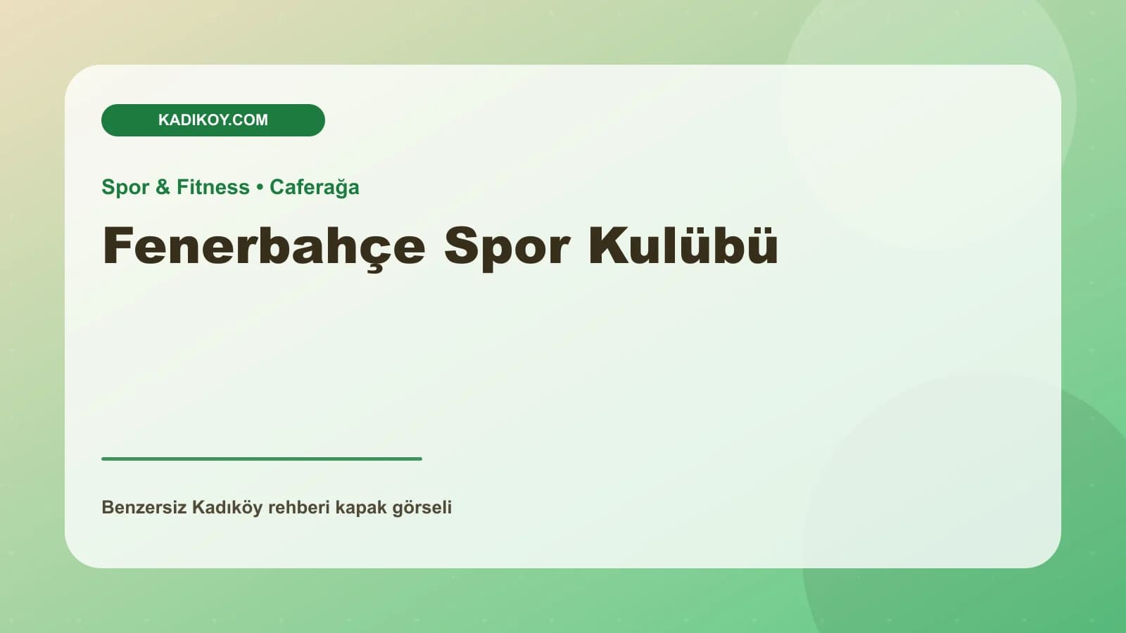 Fenerbahçe Spor Kulübü