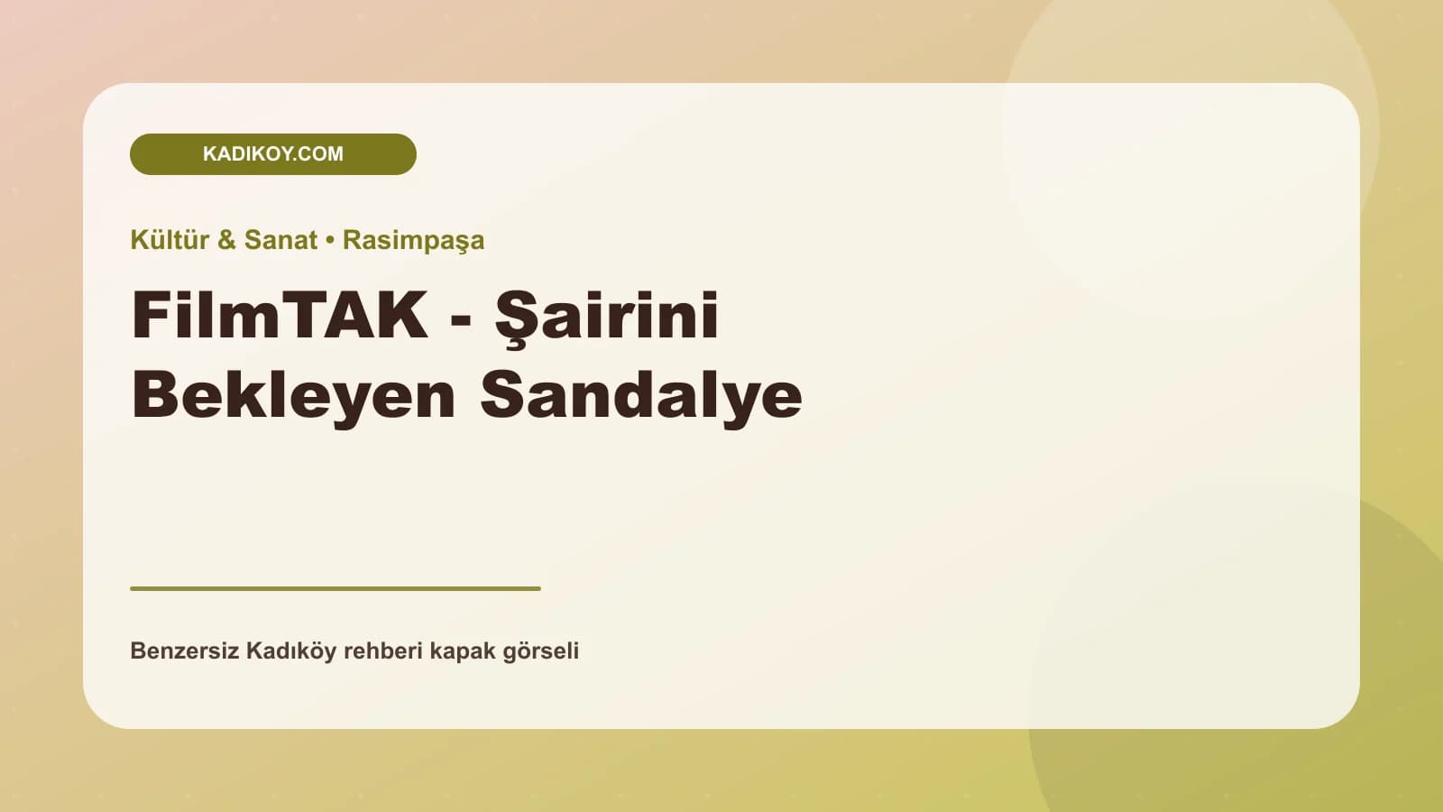 FilmTAK - Şairini Bekleyen Sandalye