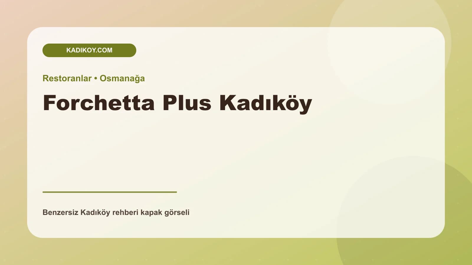 Forchetta Plus Kadıköy