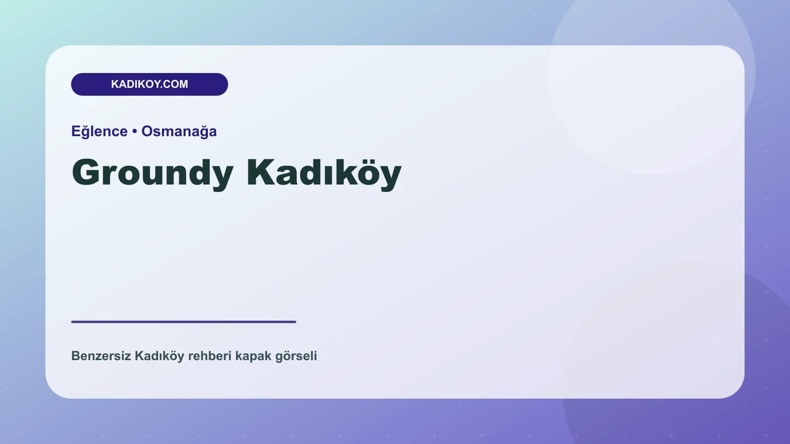 Groundy Kadıköy