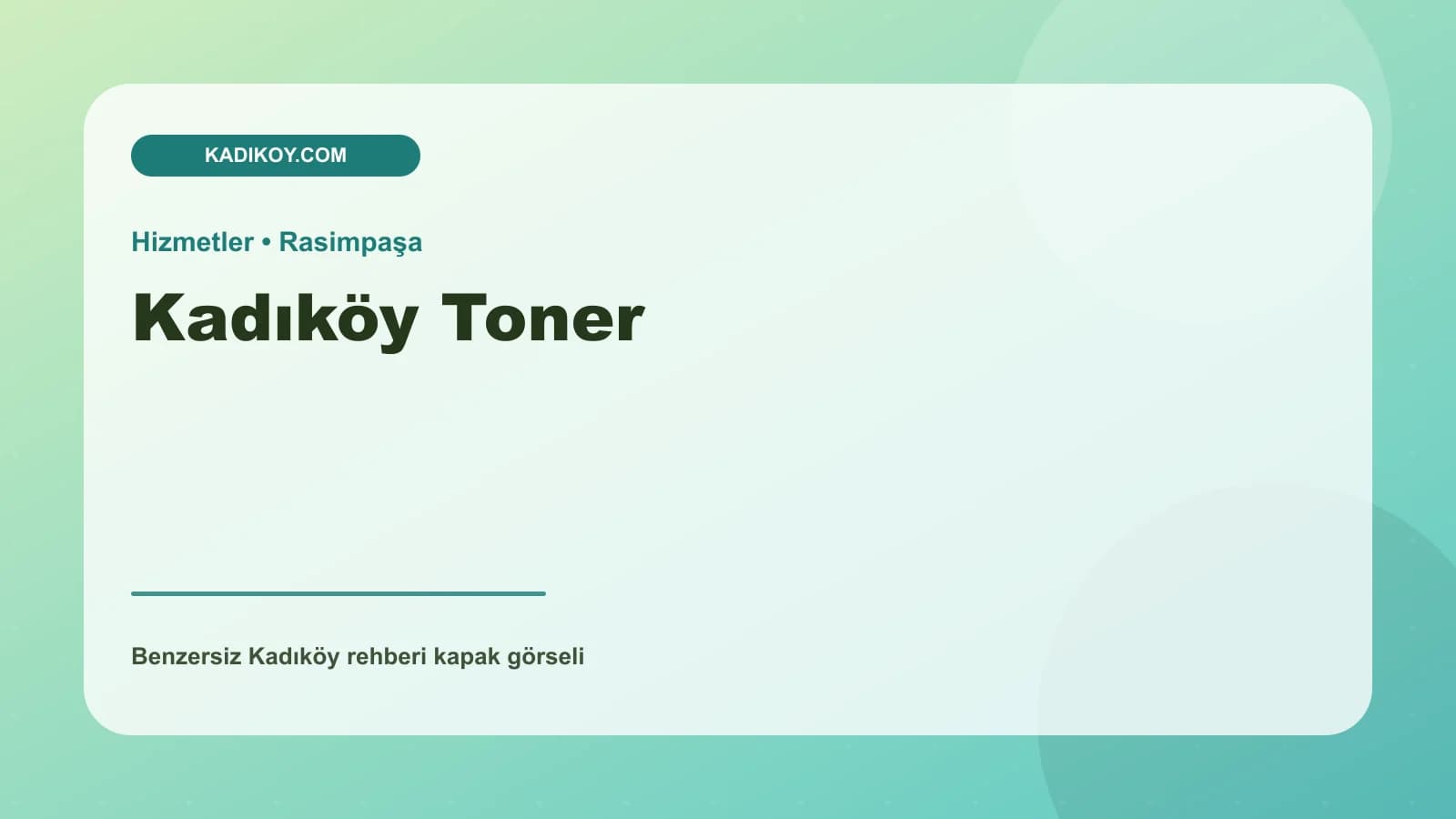 Kadıköy Toner