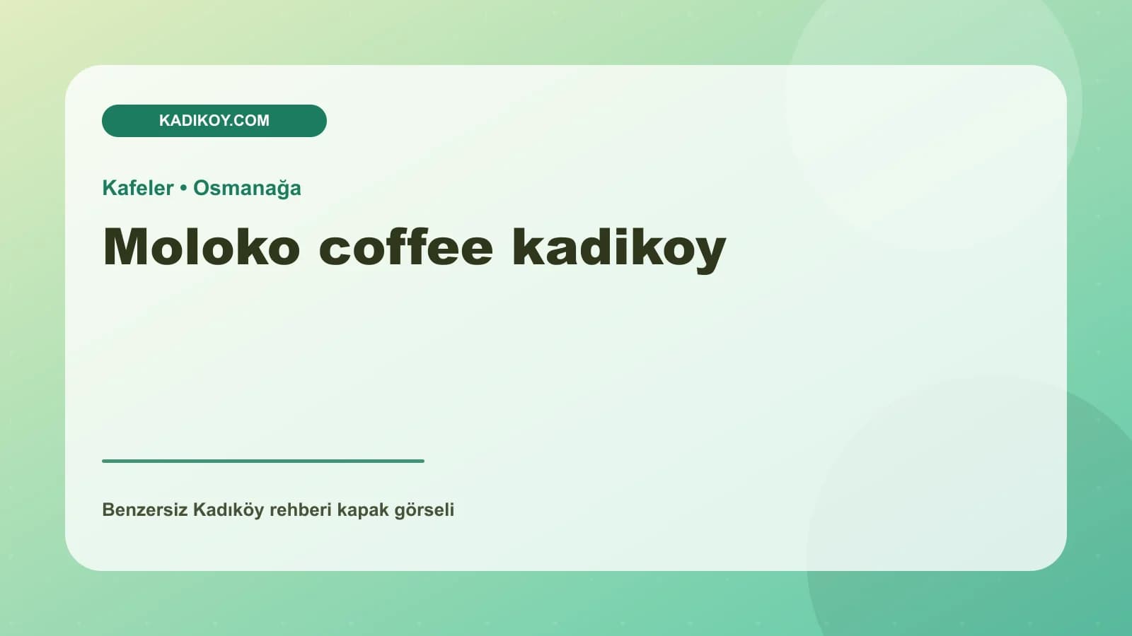 Moloko coffee kadikoy