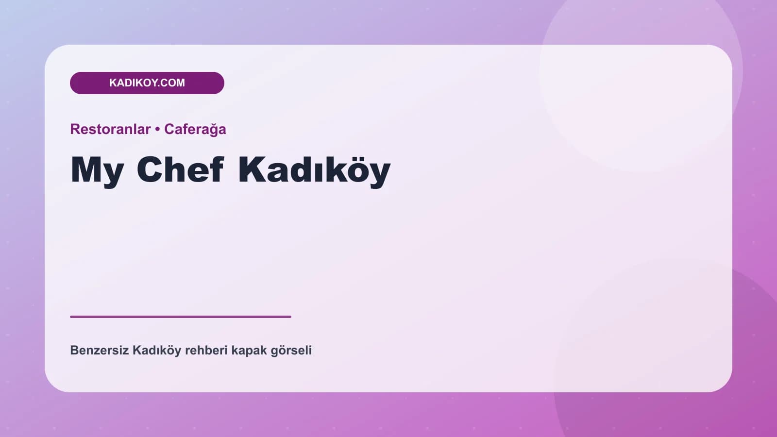 My Chef Kadıköy