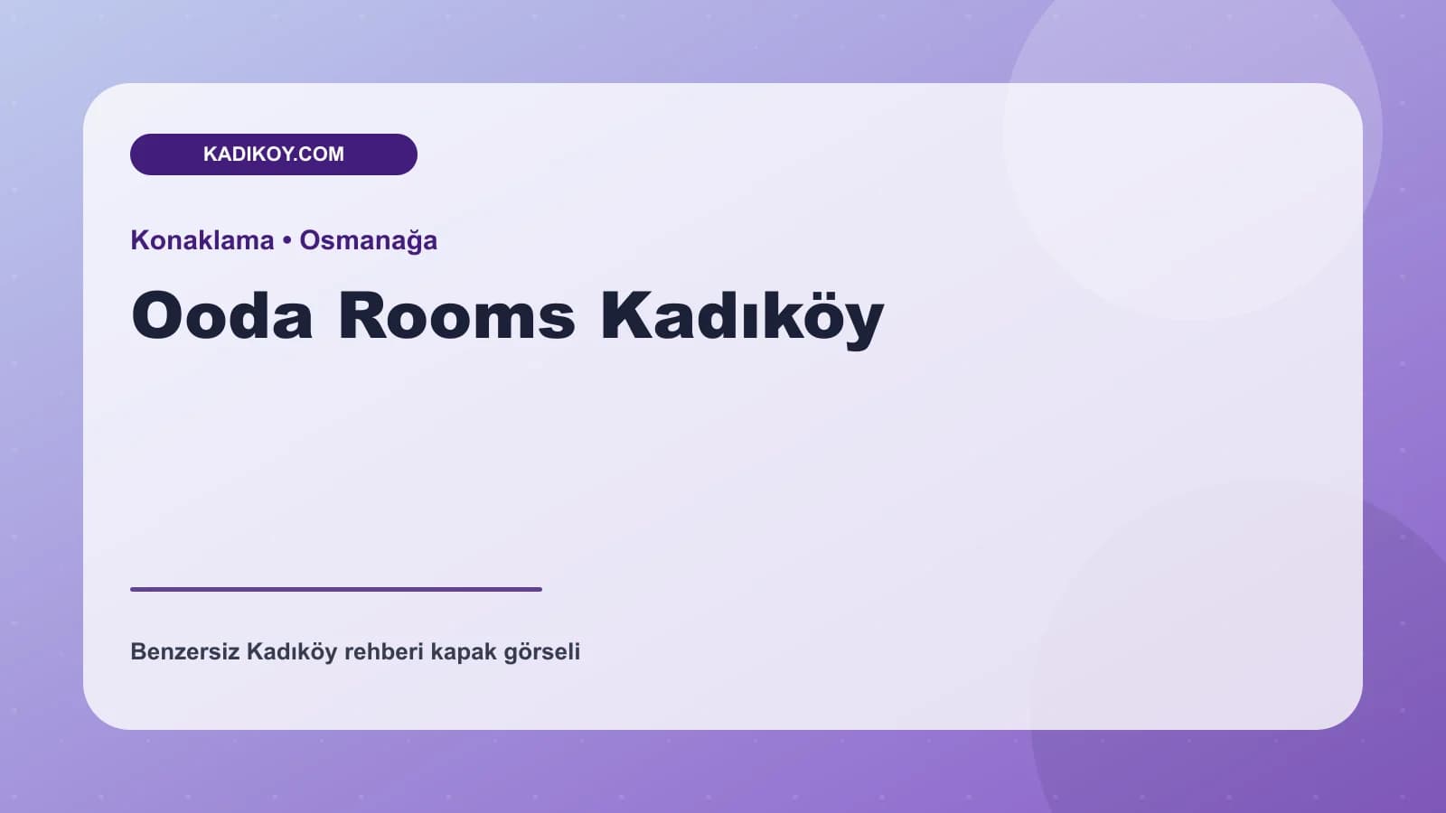 Ooda Rooms Kadıköy