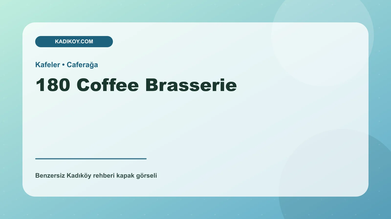 180 Coffee Brasserie - Kadıköy işletme fotoğrafı