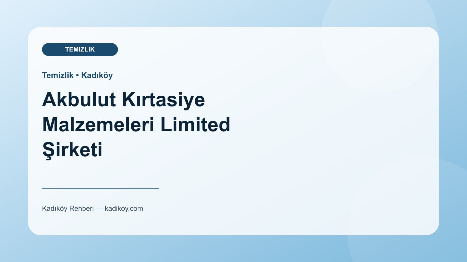 Akbulut Kırtasiye Malzemeleri Limited Şirketi - Kadıköy yakın mekan fotoğrafı