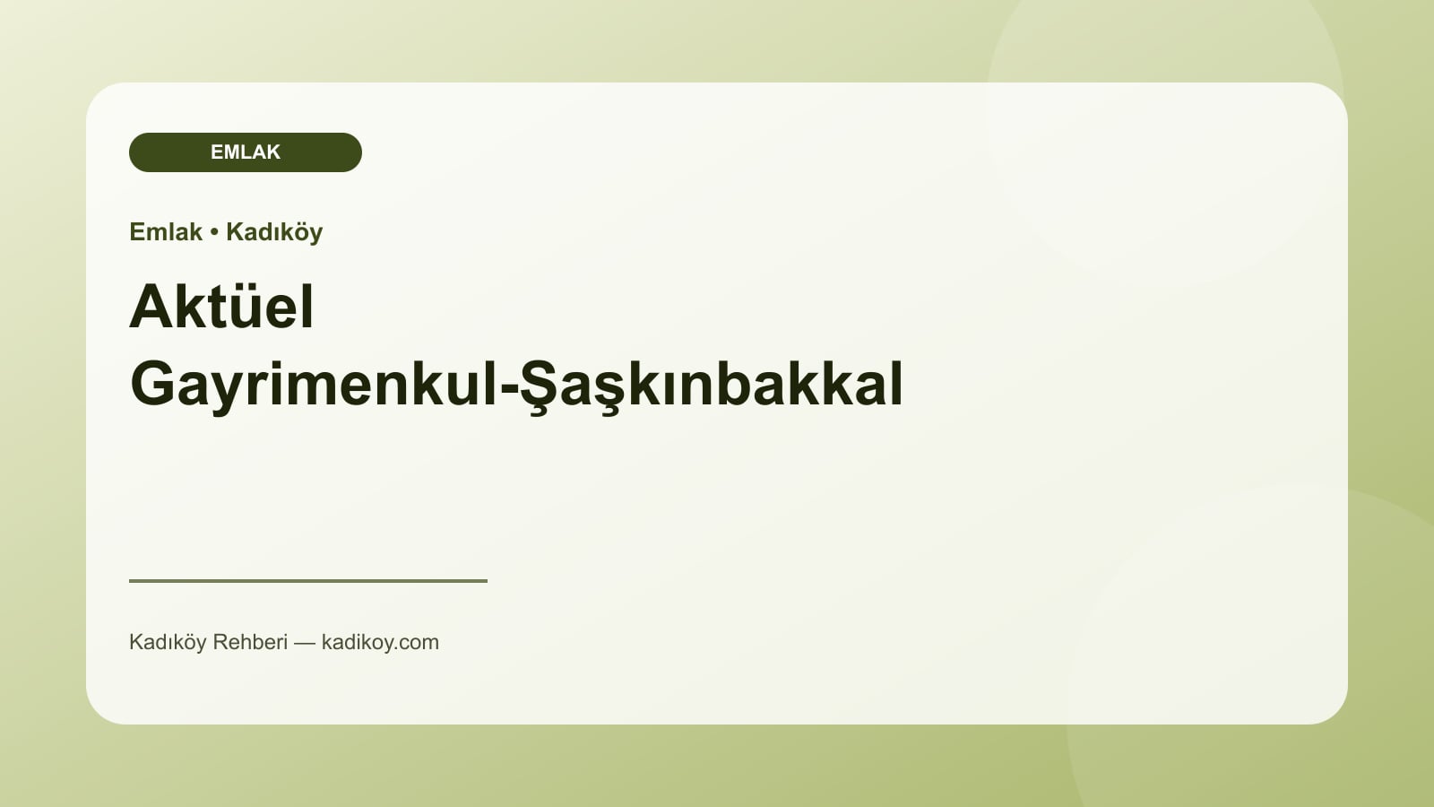 Aktüel Gayrimenkul-Şaşkınbakkal