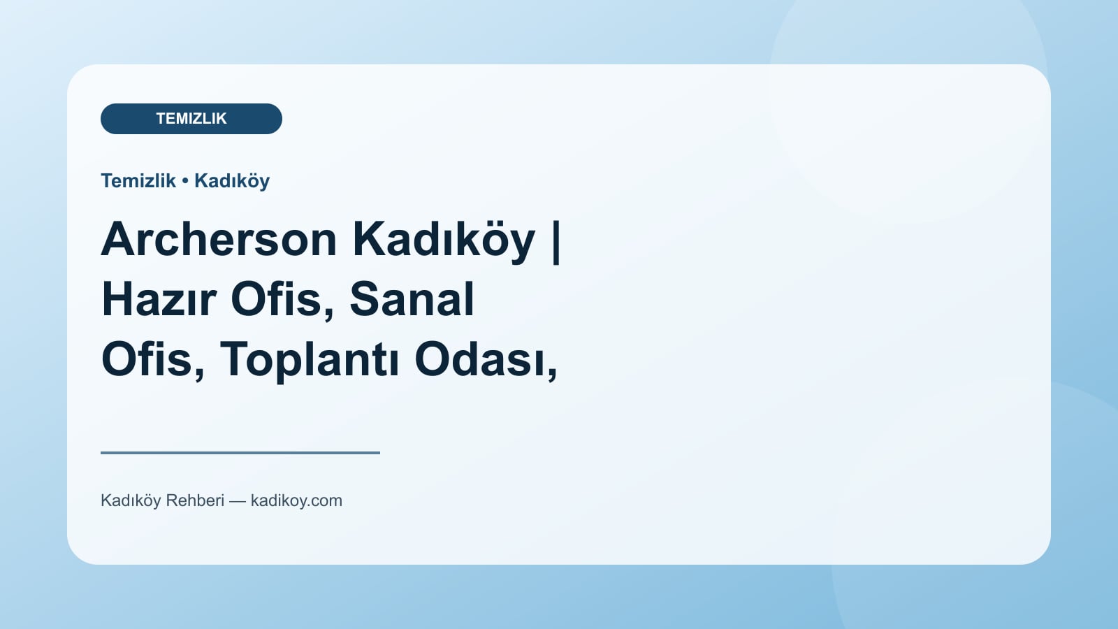 Archerson Kadıköy | Hazır Ofis, Sanal Ofis, Toplantı Odası, Co-Working - Kadıköy işletme fotoğrafı