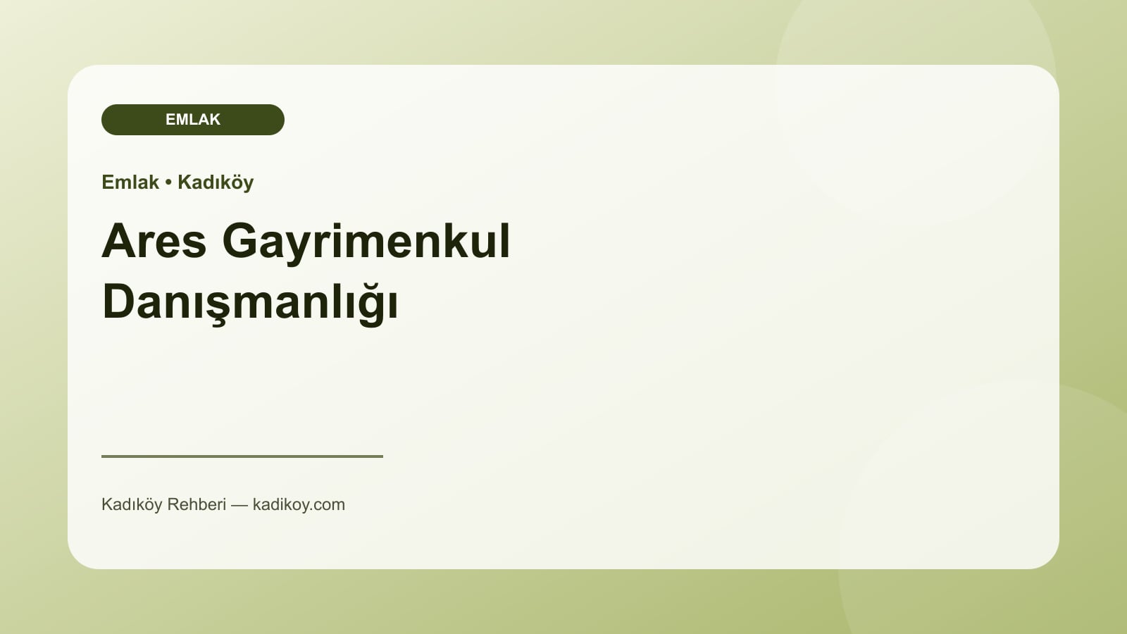 Ares Gayrimenkul Danışmanlığı - Kadıköy yakın mekan fotoğrafı