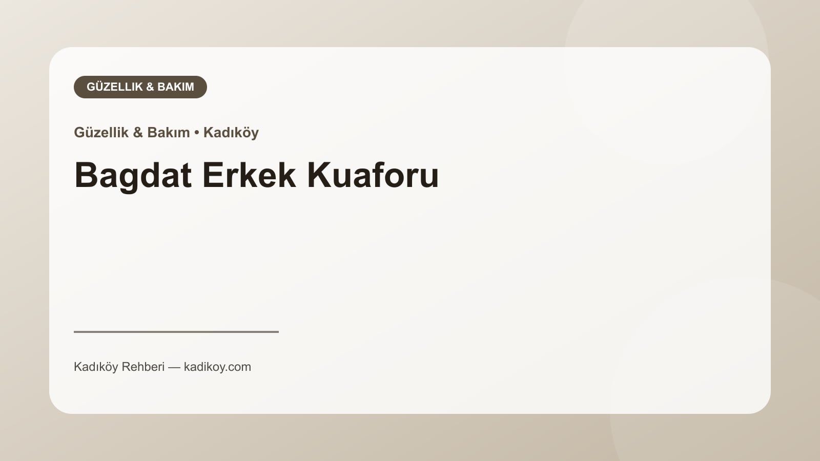 Bagdat Erkek Kuaforu - Kadıköy yakın mekan fotoğrafı