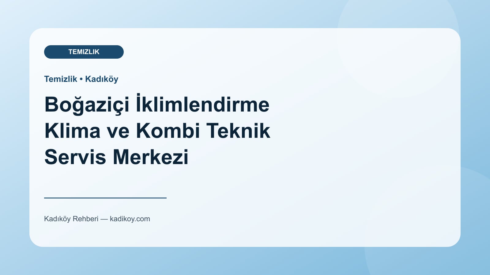 Boğaziçi İklimlendirme Klima ve Kombi Teknik Servis Merkezi - Kadıköy yakın mekan fotoğrafı