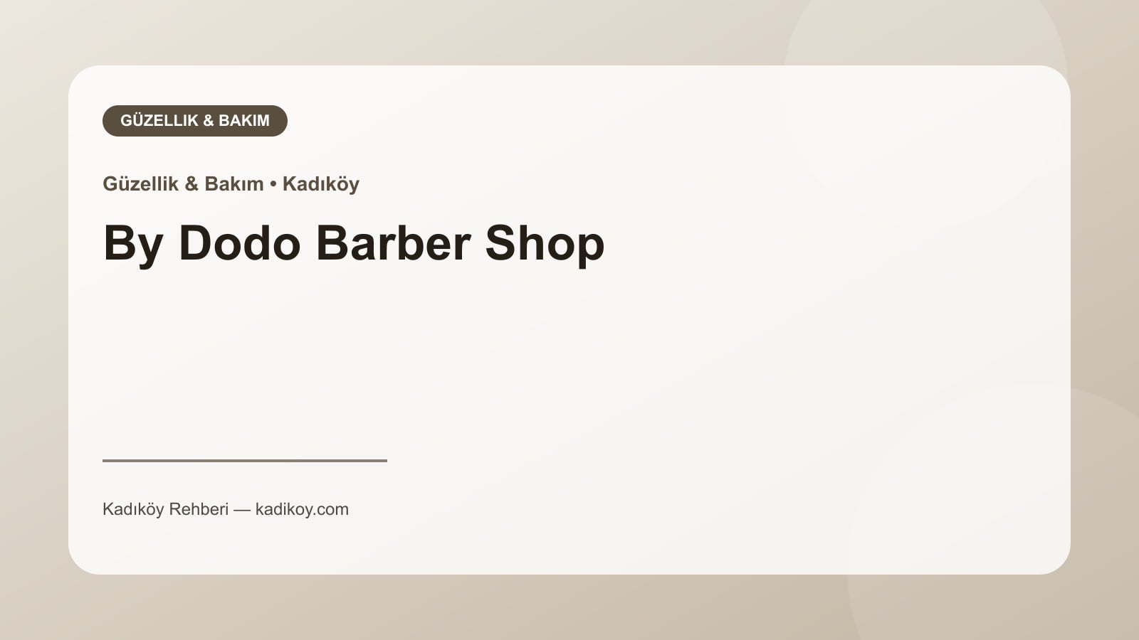 By Dodo Barber Shop - Kadıköy işletme fotoğrafı