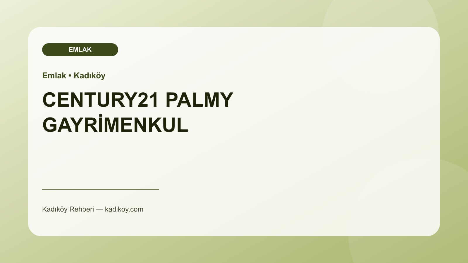 CENTURY21 PALMY GAYRİMENKUL - Kadıköy işletme fotoğrafı