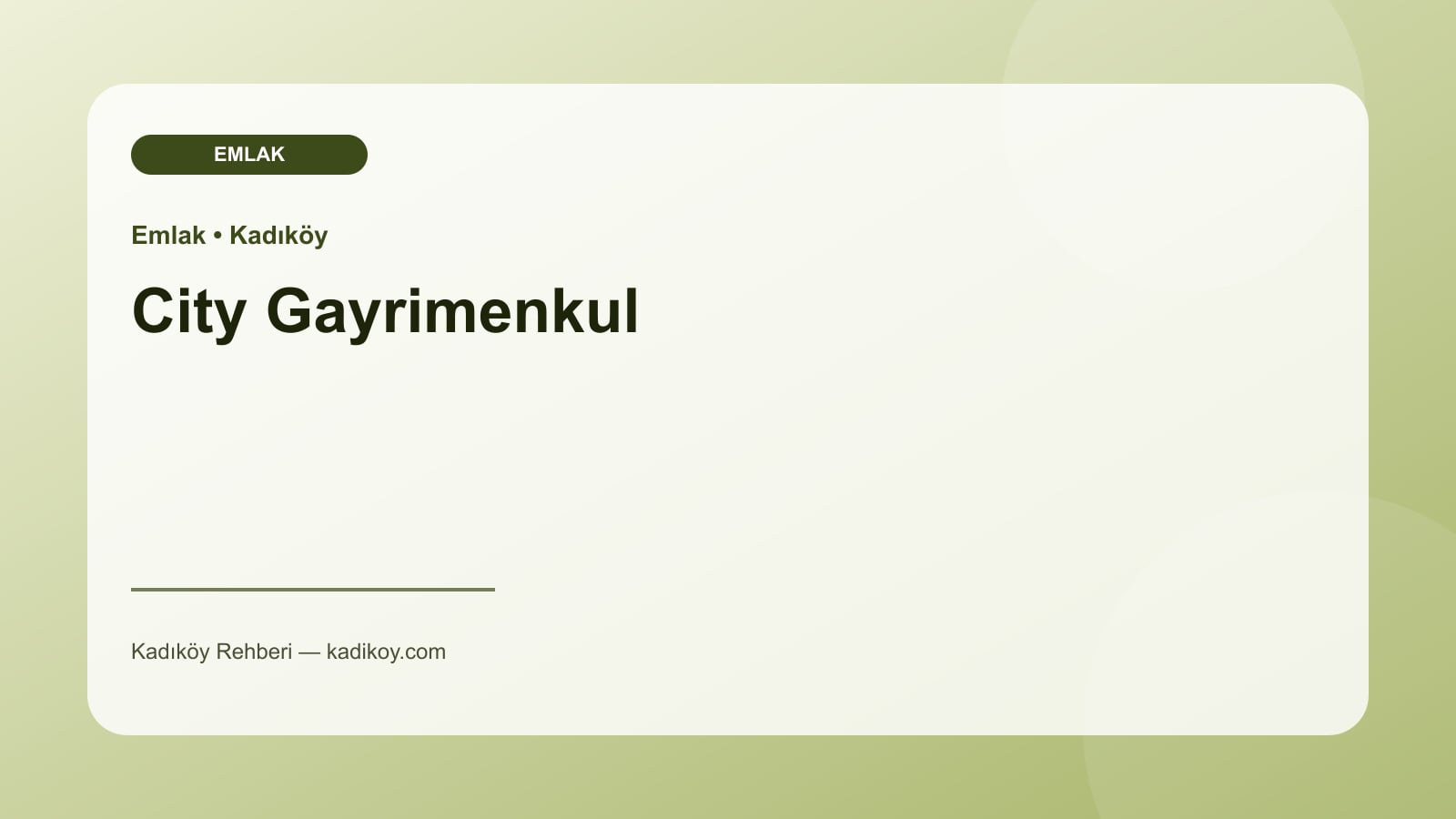 City Gayrimenkul - Kadıköy işletme fotoğrafı