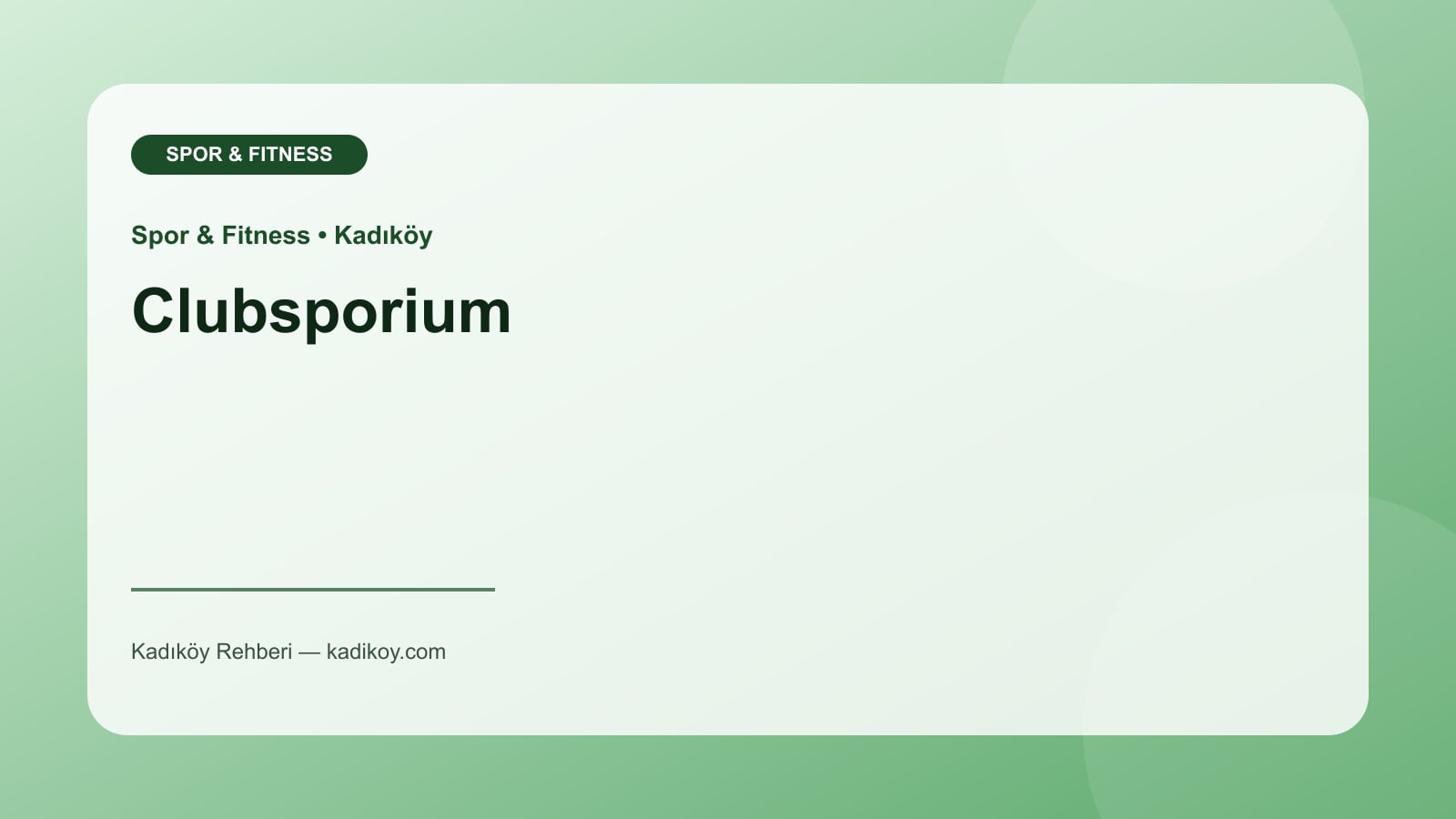 Clubsporium - Kadıköy işletme fotoğrafı