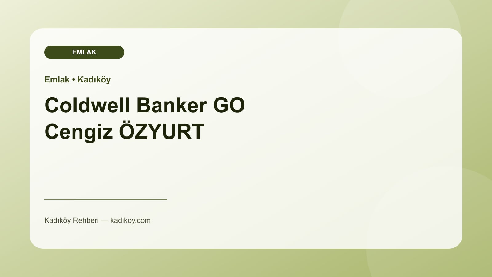 Coldwell Banker GO Cengiz ÖZYURT - Kadıköy işletme fotoğrafı