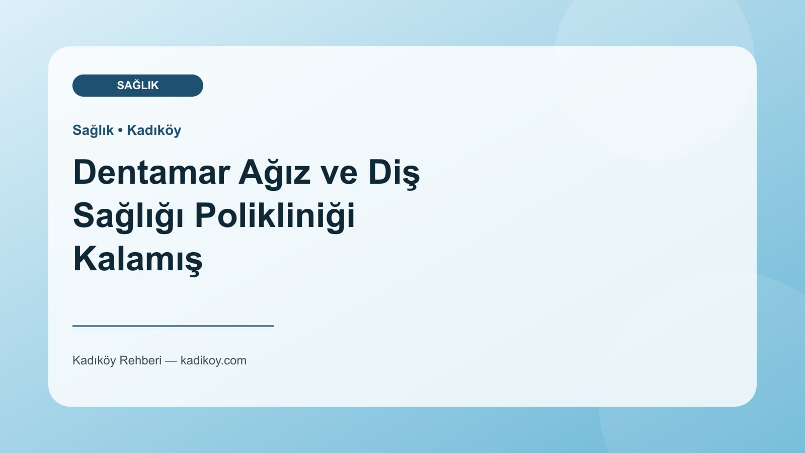 Dentamar Ağız ve Diş Sağlığı Polikliniği Kalamış - Kadıköy işletme fotoğrafı