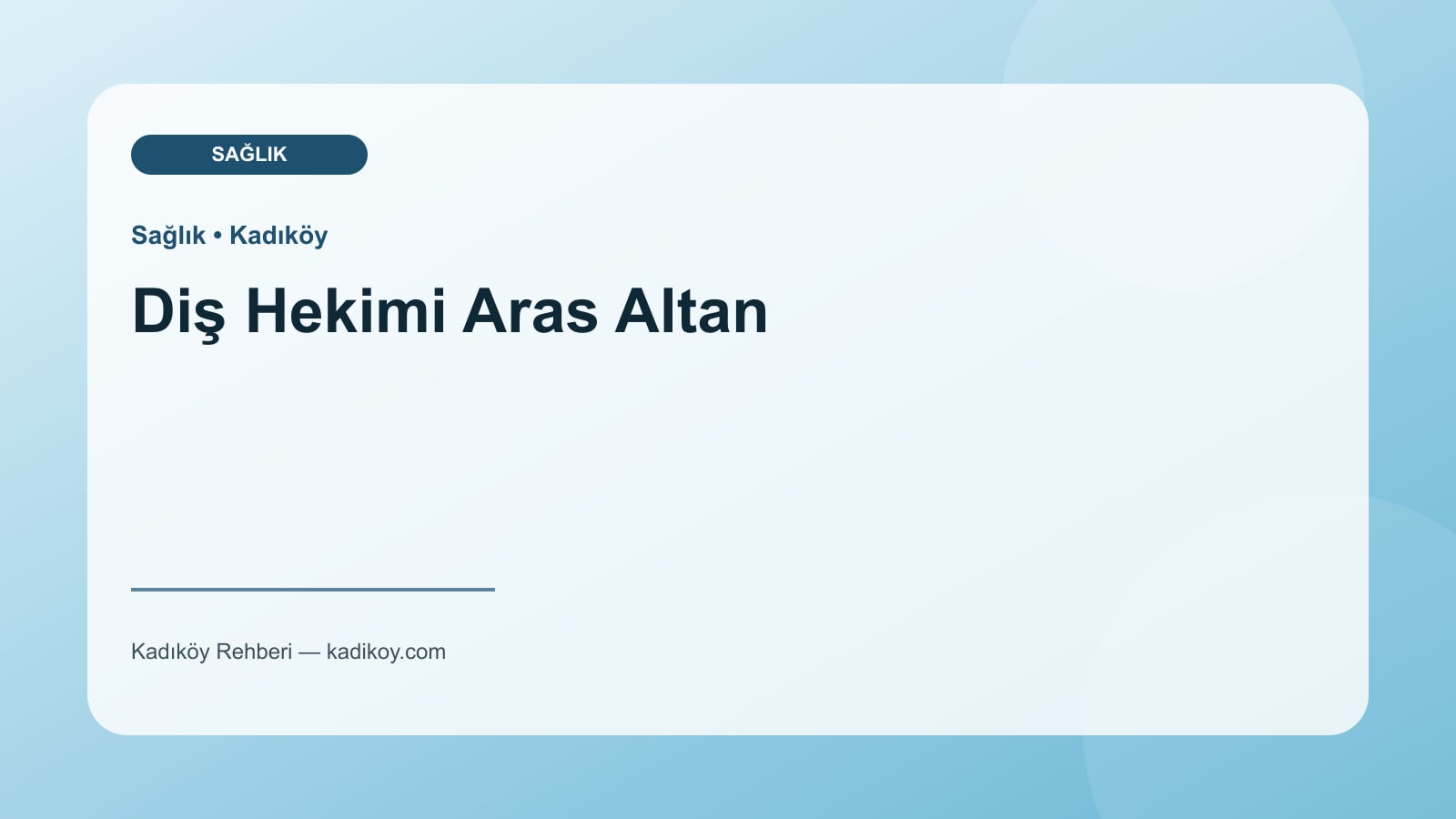 Diş Hekimi Aras Altan