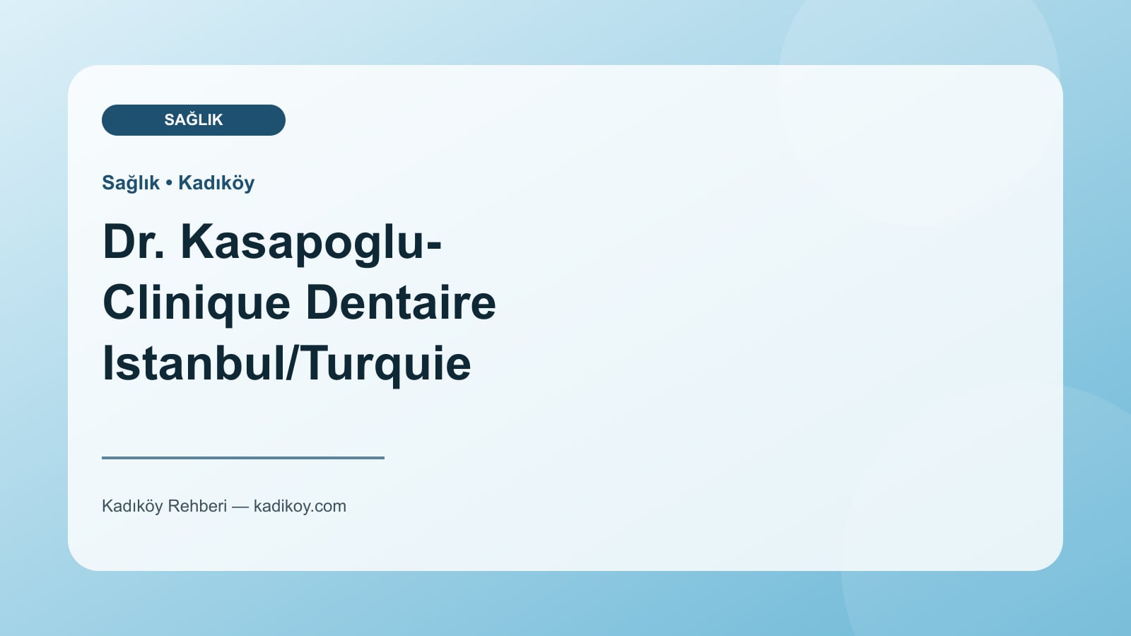 Dr. Kasapoglu- Clinique Dentaire Istanbul/Turquie -Francophone- IMPLANT DENTAIRE TURQUIE / FACETTE DENTAIRE / EMAX - Kadıköy yakın mekan fotoğrafı