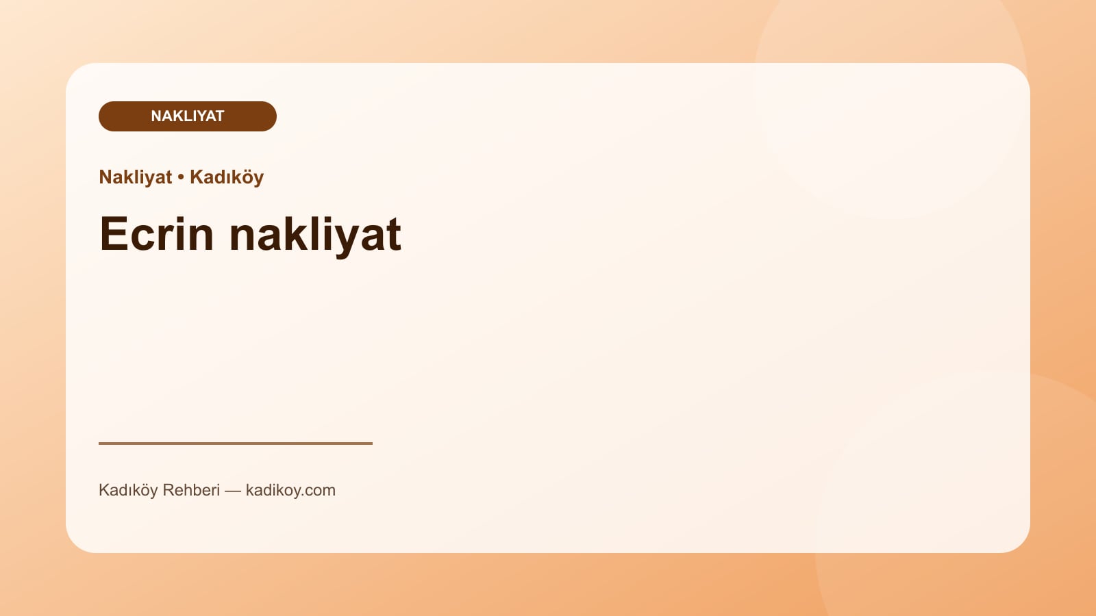 Ecrin nakliyat - Kadıköy işletme fotoğrafı