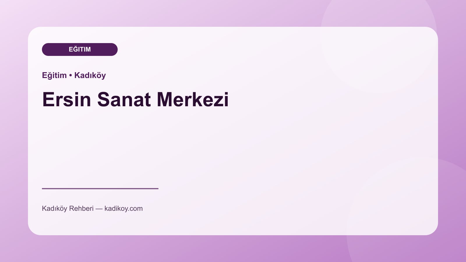 Ersin Sanat Merkezi - Kadıköy işletme fotoğrafı