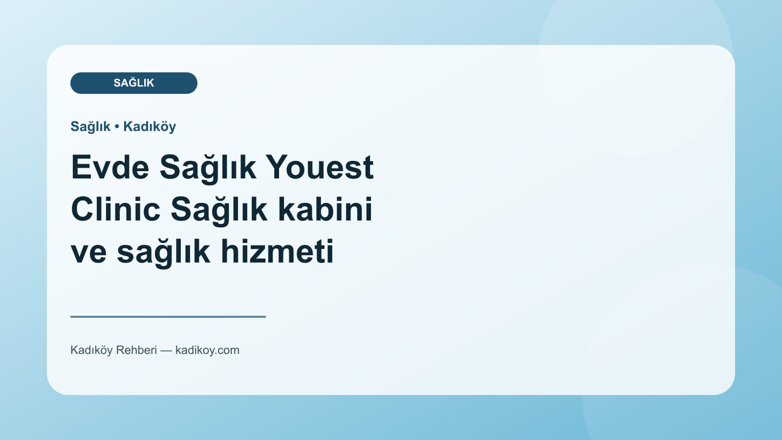 Evde Sağlık Youest Clinic Sağlık kabini ve sağlık hizmeti - Kadıköy işletme fotoğrafı