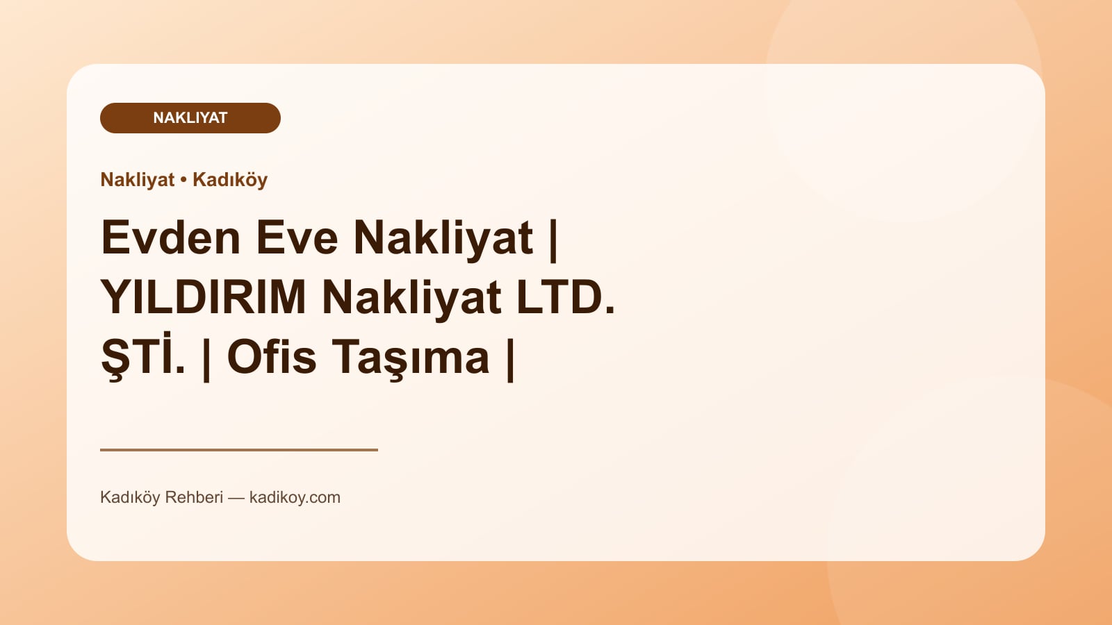 Evden Eve Nakliyat | YILDIRIM Nakliyat LTD. ŞTİ. | Ofis Taşıma | Eşya Depolama - Kadıköy işletme fotoğrafı