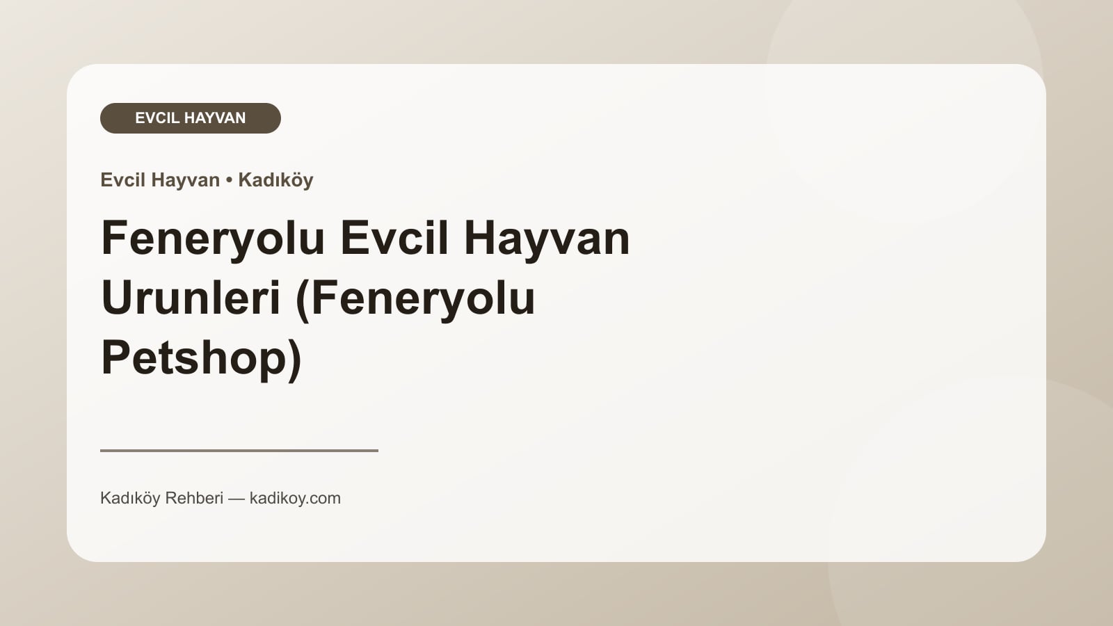 Feneryolu Evcil Hayvan Urunleri (Feneryolu Petshop) - Kadıköy işletme fotoğrafı