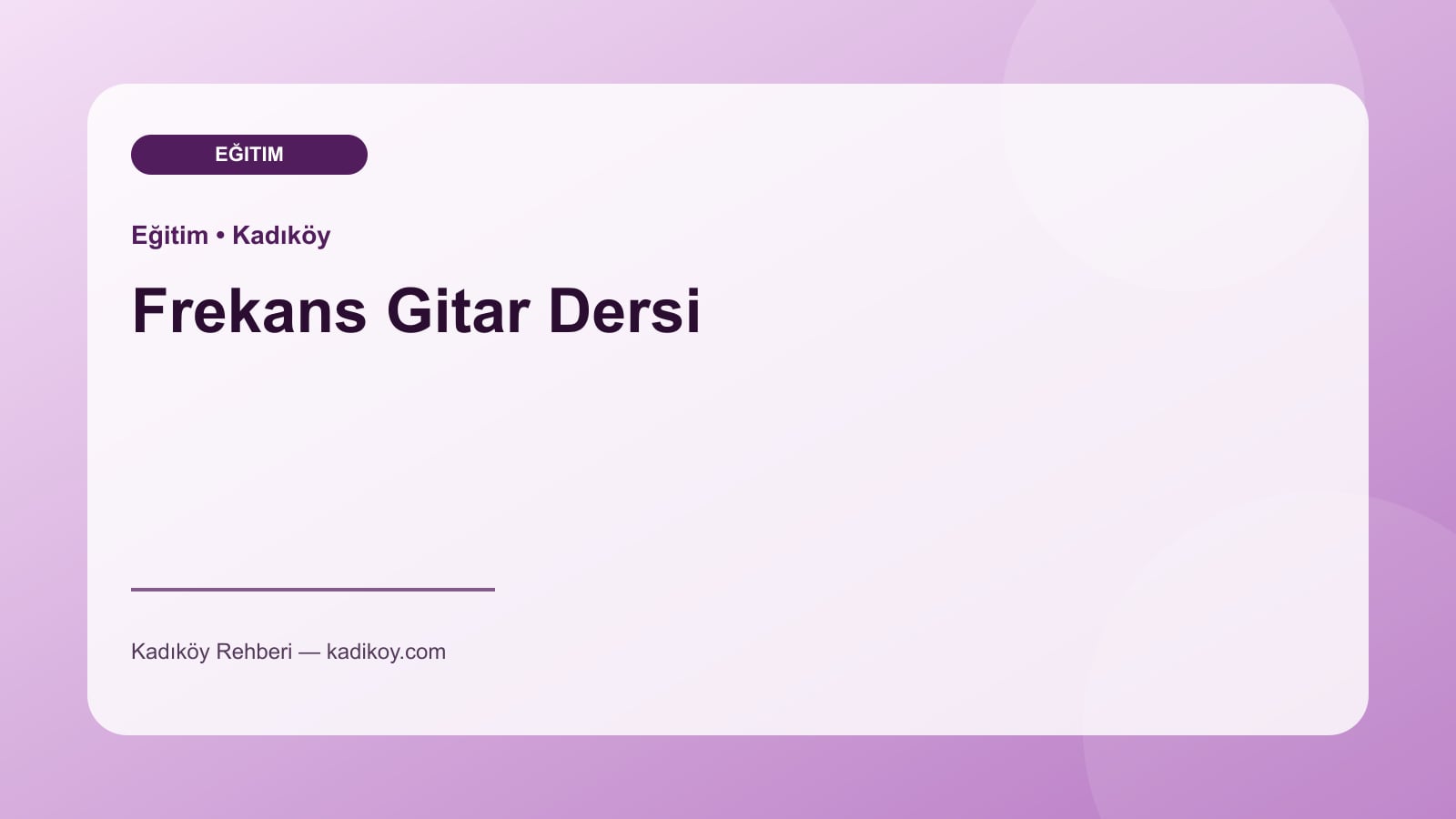 Frekans Gitar Dersi