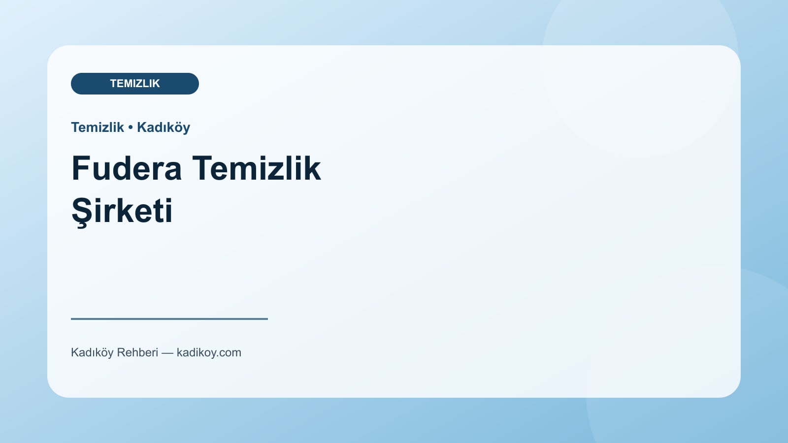 Fudera Temizlik Şirketi - Kadıköy işletme fotoğrafı