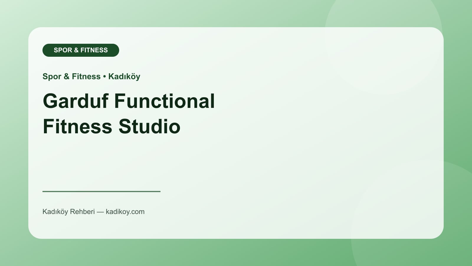 Garduf Functional Fitness Studio - Kadıköy işletme fotoğrafı