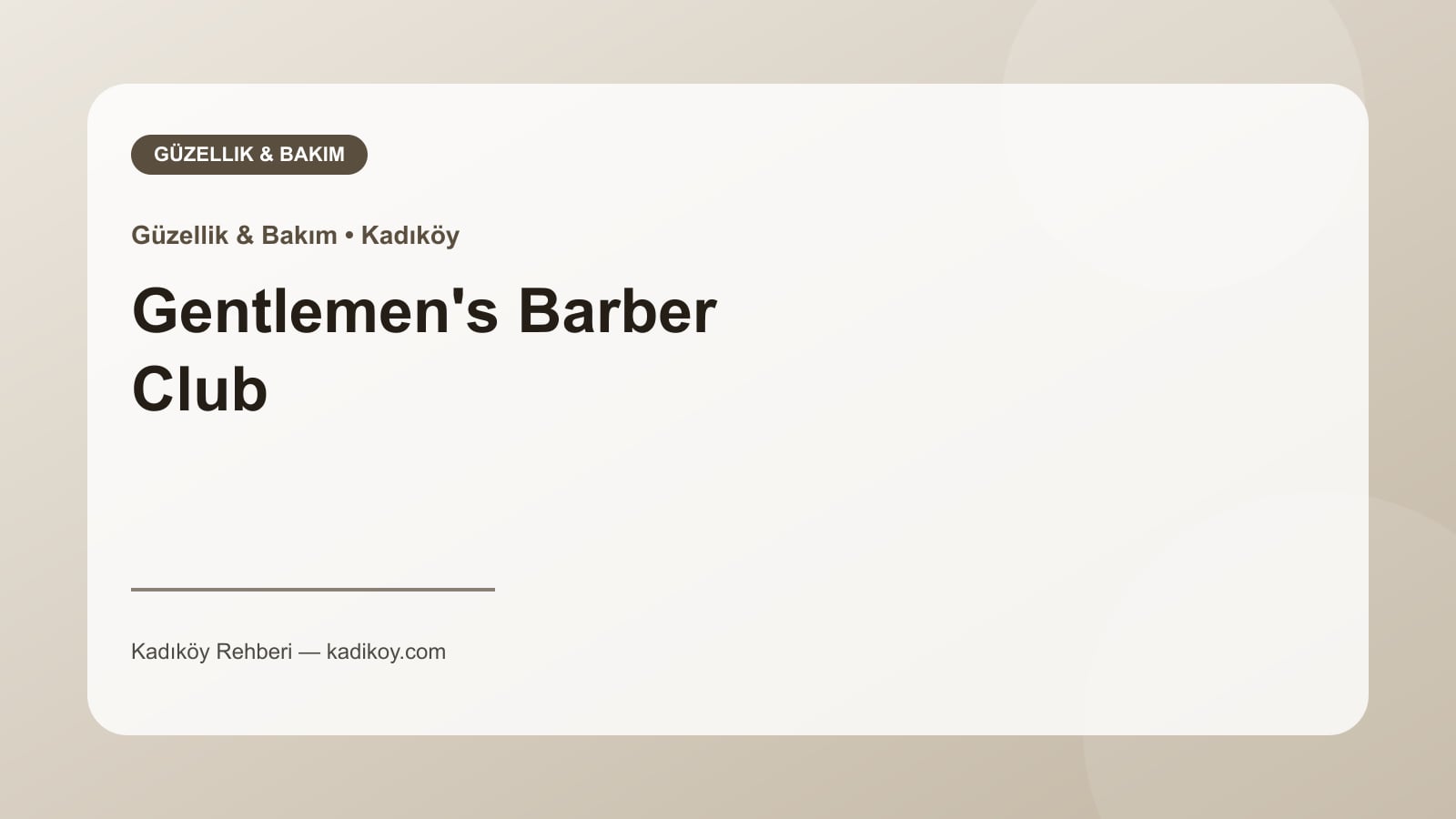 Gentlemen's Barber Club - Kadıköy işletme fotoğrafı